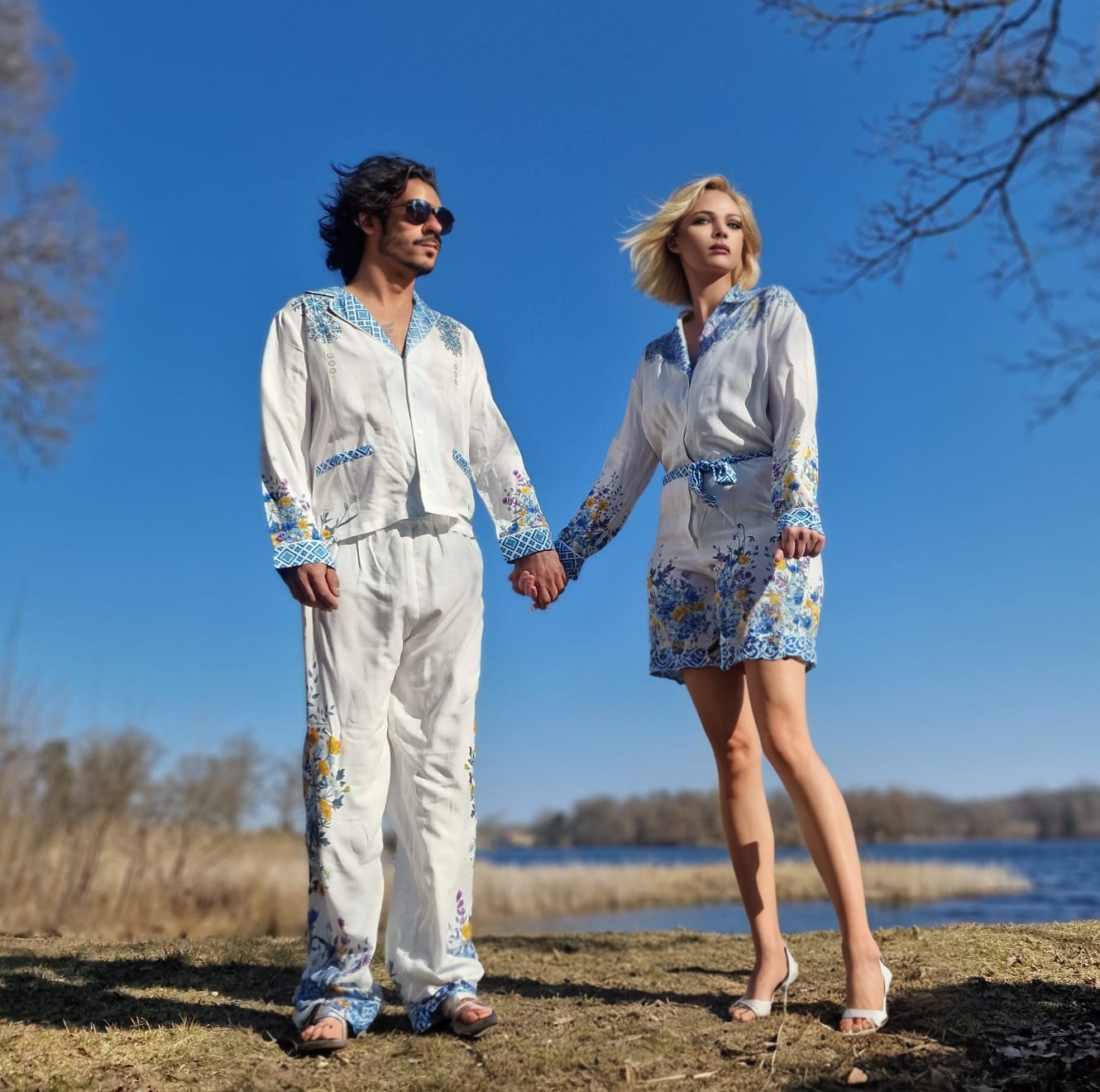 Pyjamas Sommar-midsommar till kille-tjej förbeställ slutkund!